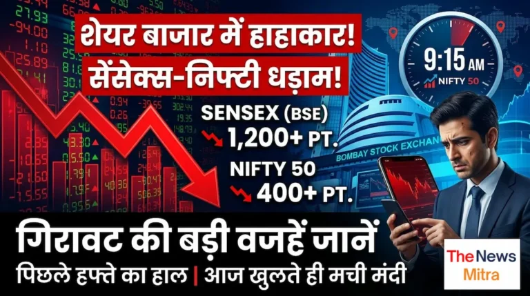 Share Market Today : शेयर बाजार में हाहाकार! सेंसेक्स-निफ्टी में भारी गिरावट