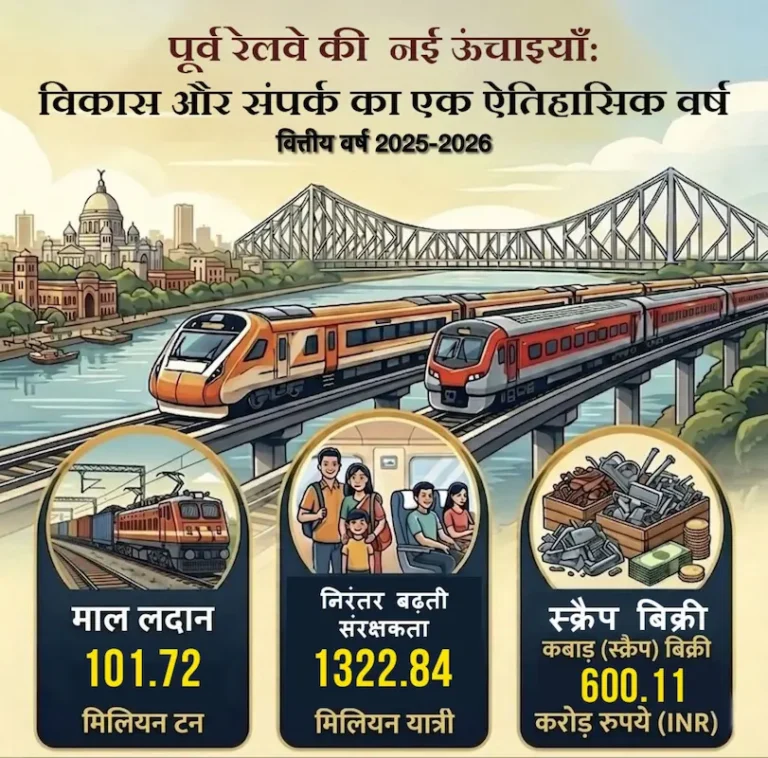 पूर्व रेलवे के लिए ऐतिहासिक रहा पिछला साल: माल ढुलाई और यात्री सुविधाओं में बनाया नया रिकॉर्ड