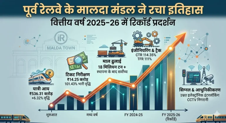 मालदा रेल मंडल ने रचा इतिहास: वित्तीय वर्ष 2025-26 में आय और माल ढुलाई के टूटे पुराने रिकॉर्ड