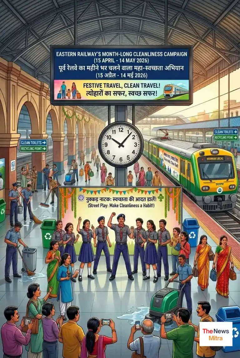 पूर्व रेलवे की अनूठी पहल: 15 अप्रैल से महीने भर चलेगा महा-स्वच्छता अभियान
